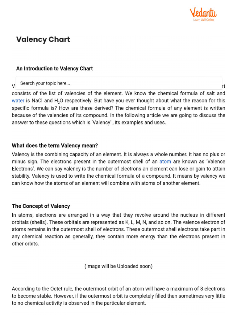 Valency Chart | PDF