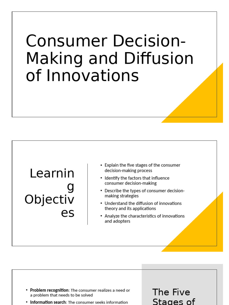 Consumer Decision-Making & Innovation Diffusion | PDF | Decision Making ...