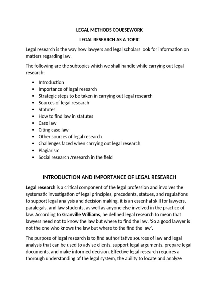 Essential Guide to Legal Research Methods | PDF | Methodology ...