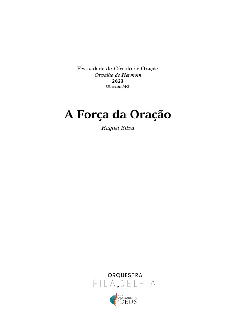 A FORÇA DA ORAÇÃO - Partituras e Partes | PDF