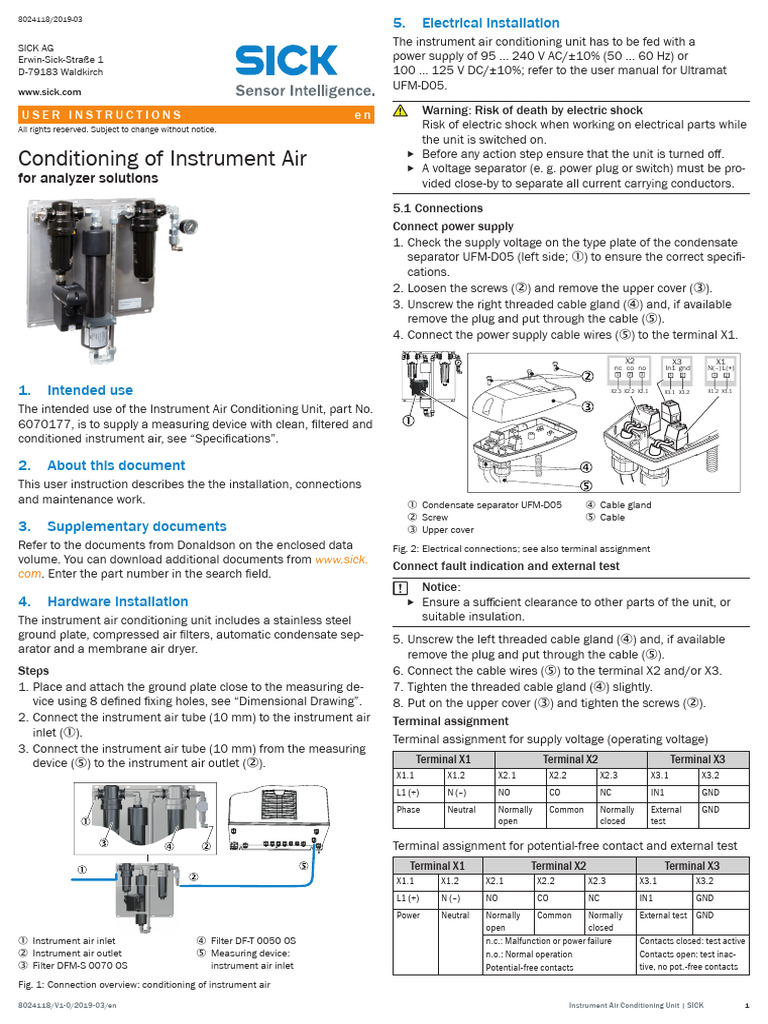 User Instructions Conditioning of Instrument Air en Im0082856 | PDF ...