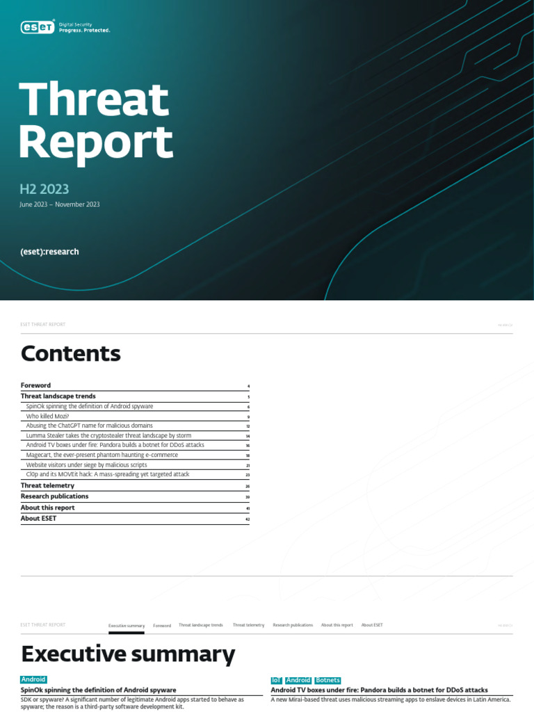 Eset Threat Report h22023 | PDF | Mobile App | Ransomware