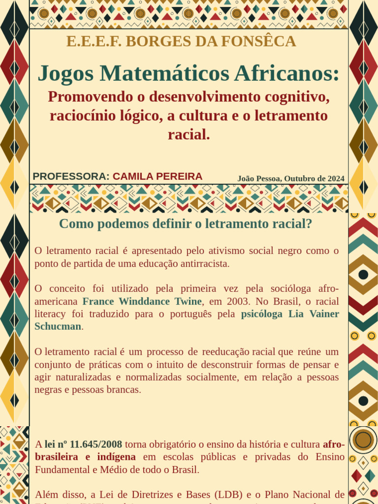 Jogos Matemáticos Africanos na Educação | PDF | Pedagogia | Matemática