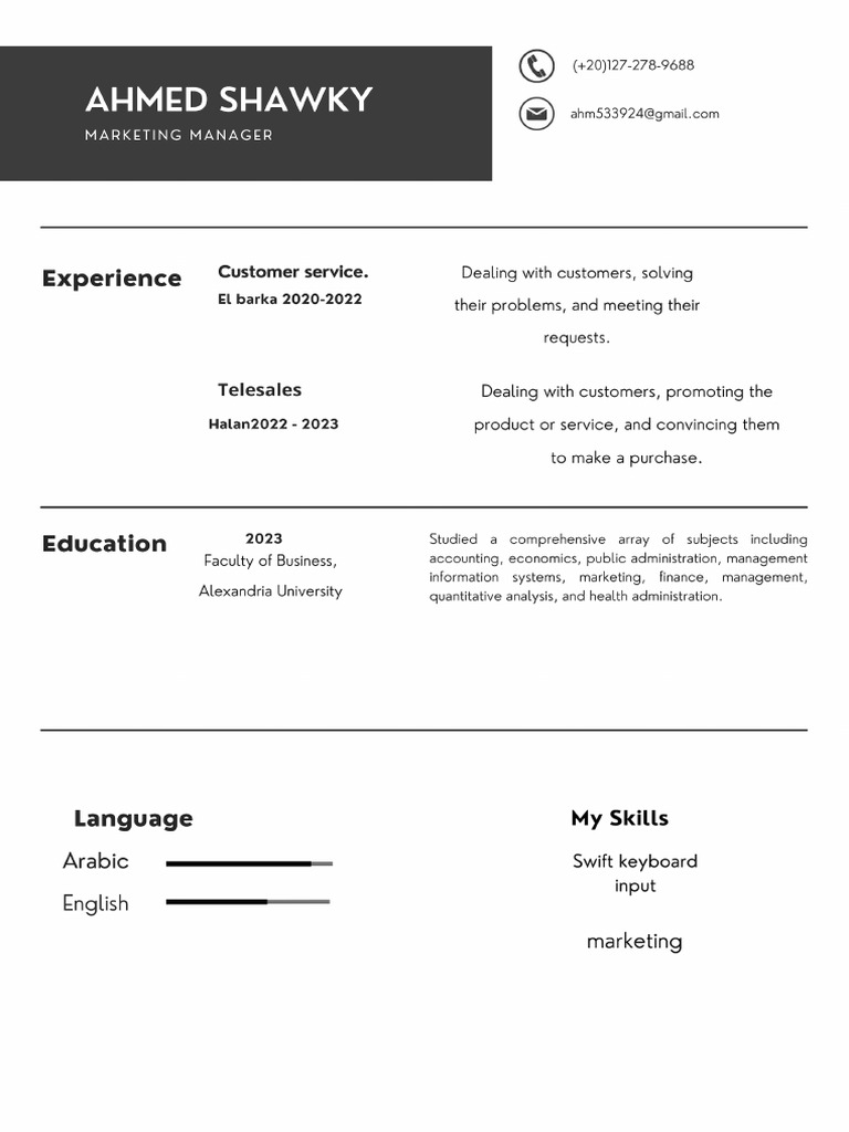 Abu Abu Minimalist Resume PDF - 1
