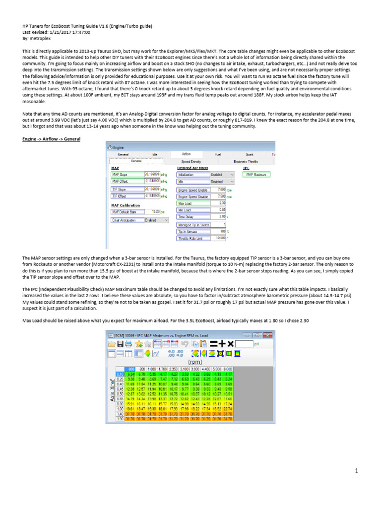 EcoBoost Tuning Guide for HP Tuners | PDF | Engine Technology ...