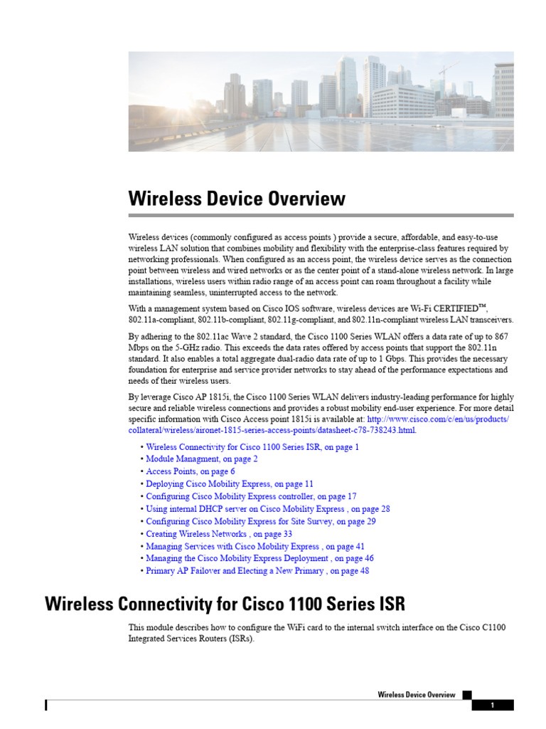 Cisco 1100 Series SWCFG Chapter 01010 | PDF | Wireless Access Point ...