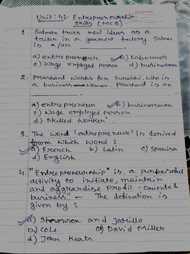 EMP Skills Unit 4 and 5 - IMP Questions | PDF
