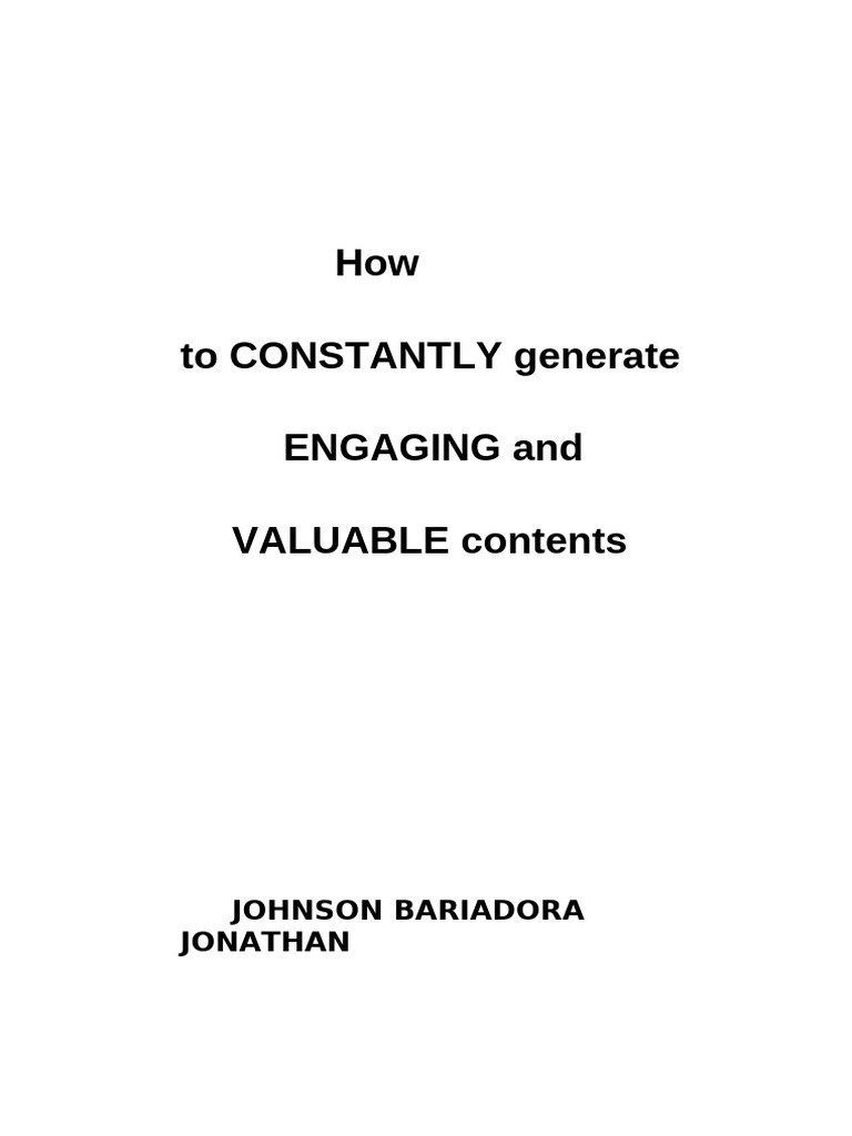 Generate Engaging Content Consistently | PDF | Clothing | Sewing