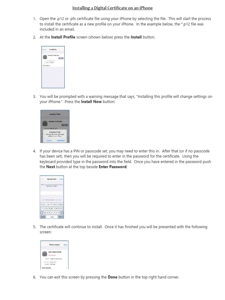 Install Digital Certificate on iPhone | PDF | Public Key Certificate ...