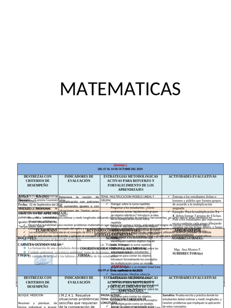 Micro 4 Matematicas | PDF | Multiplicación | Matemáticas