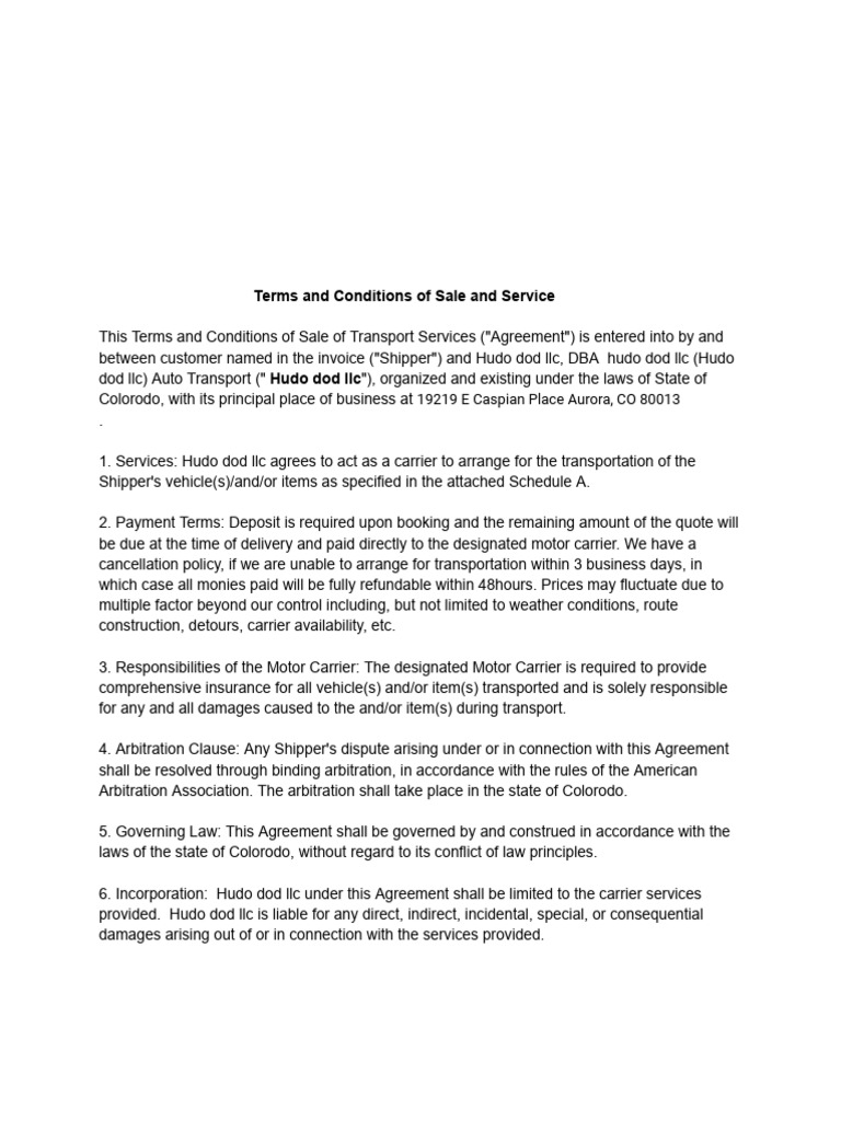 Carrier Terms and Conditions | PDF | Indemnity | Legal Liability