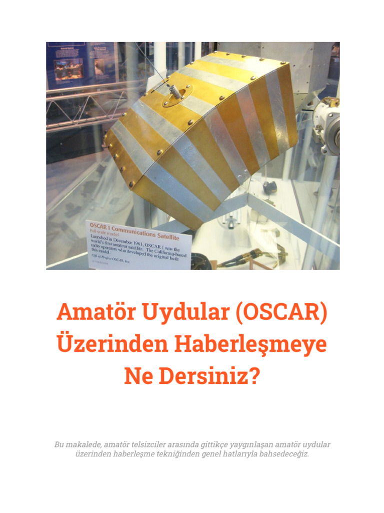 Amator Uydular Uzerinden Haberlesmeye Ne Dersiniz 06 10 2022 1 | PDF