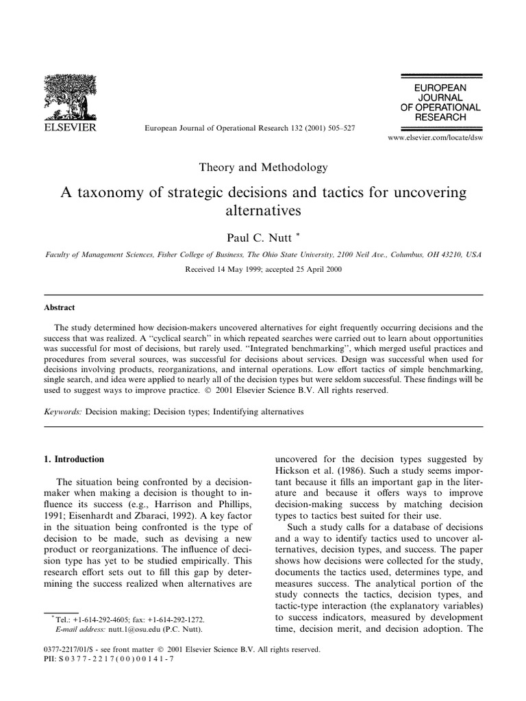 Variance Analysis In Decision Making