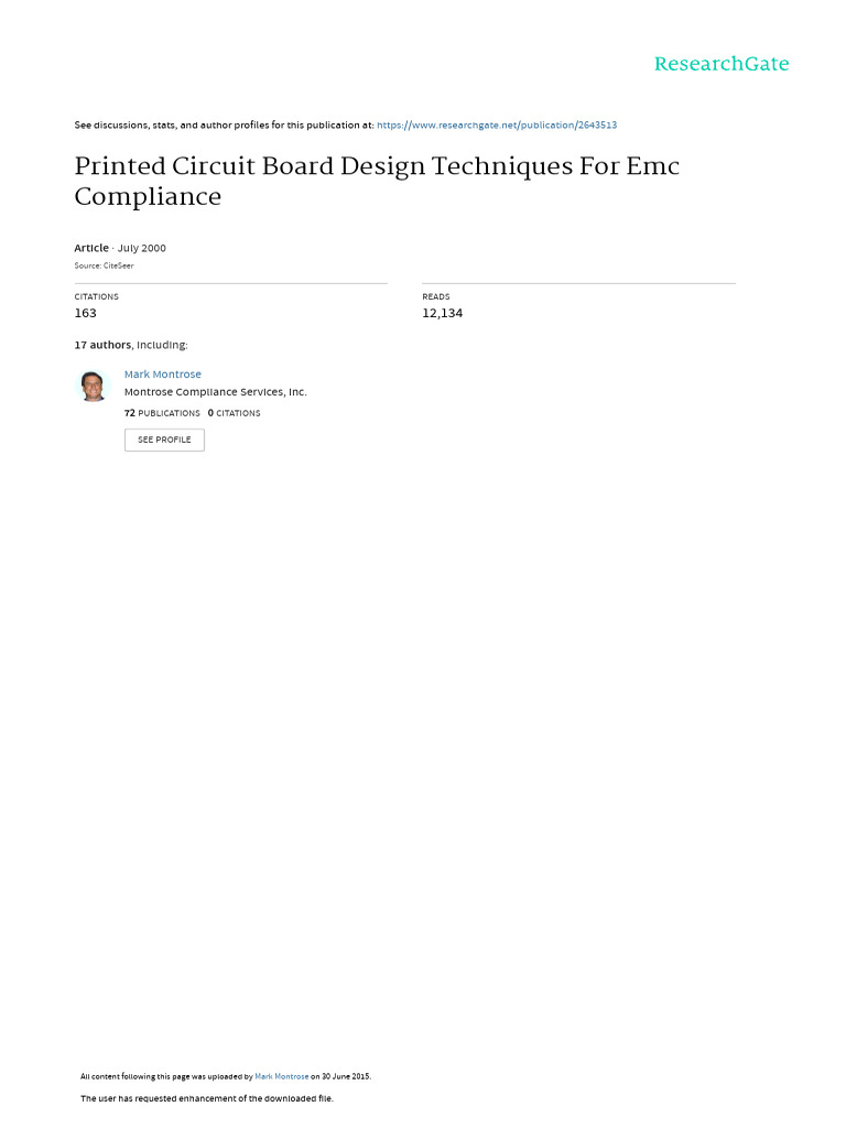 PCB Design Techniques for EMC Compliance | PDF | Electromagnetic ...
