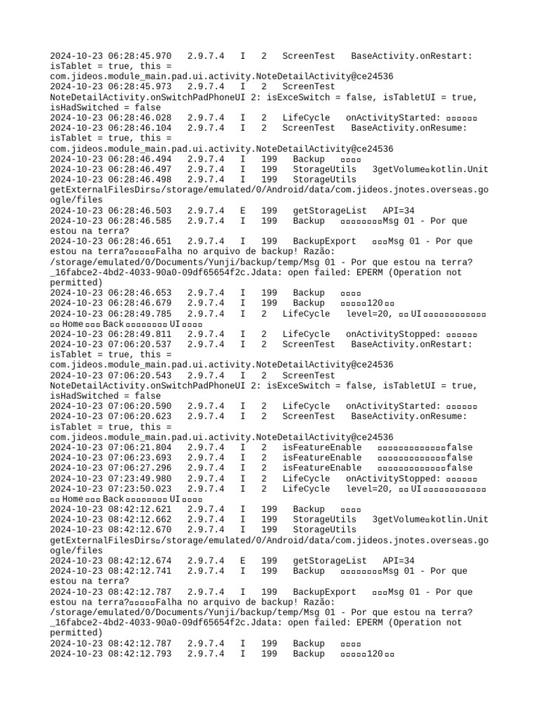 2024-10-23 78068722 Log | PDF | Backup | Software