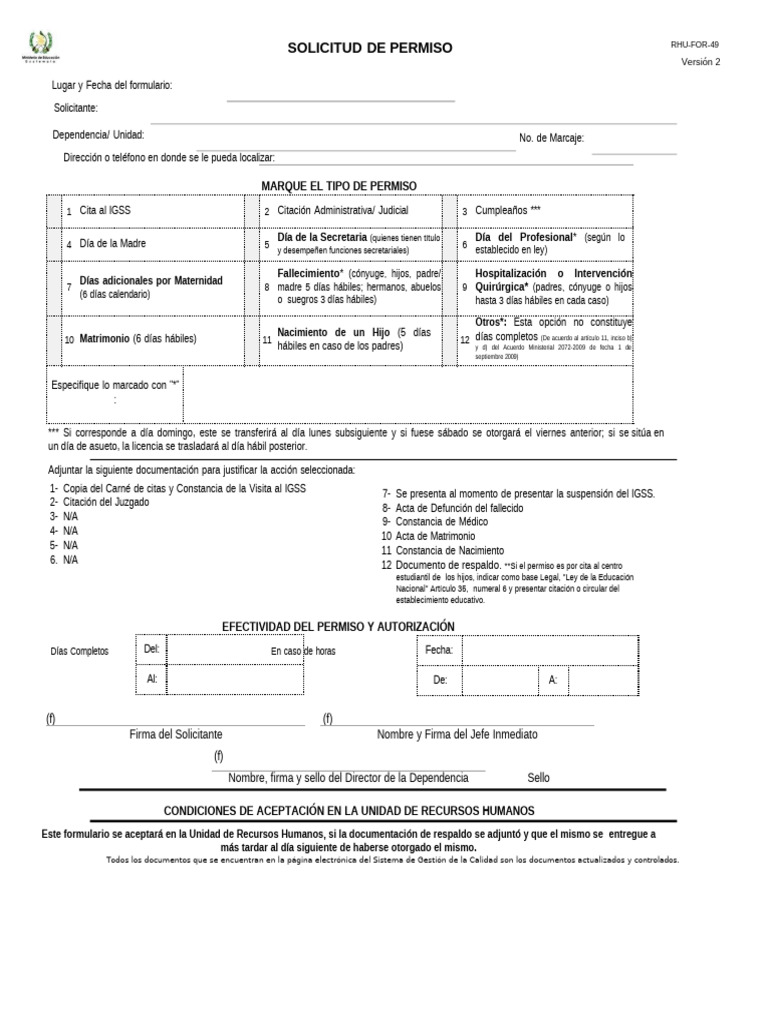 Registro Solicitud de Permiso (1) - 104220 | PDF