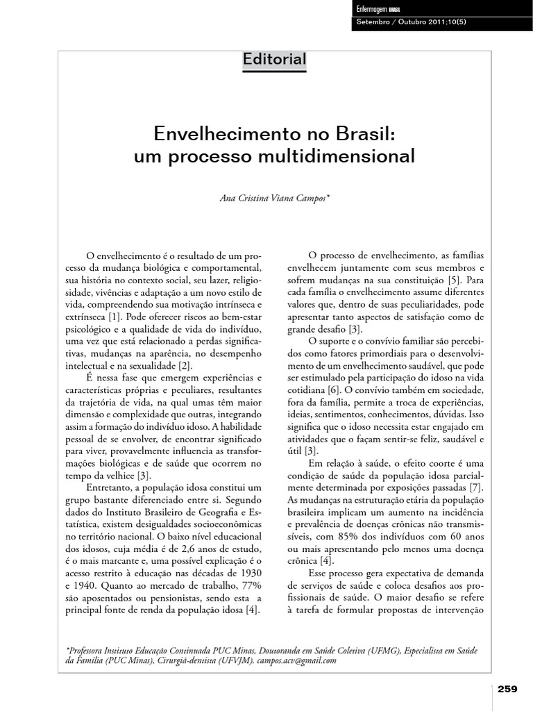 Envelhecimento no Brasil: Desafios e Saúde | PDF | Terceira idade ...