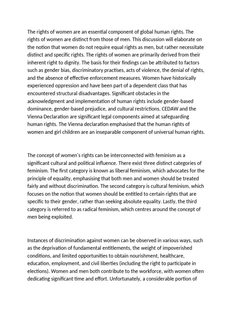 Women Rights Are Integral Part of International Human Rights | PDF ...