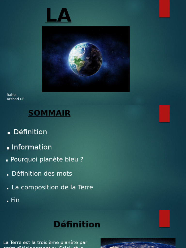 La Terre : définition et composition | PDF | Sciences sociales ...