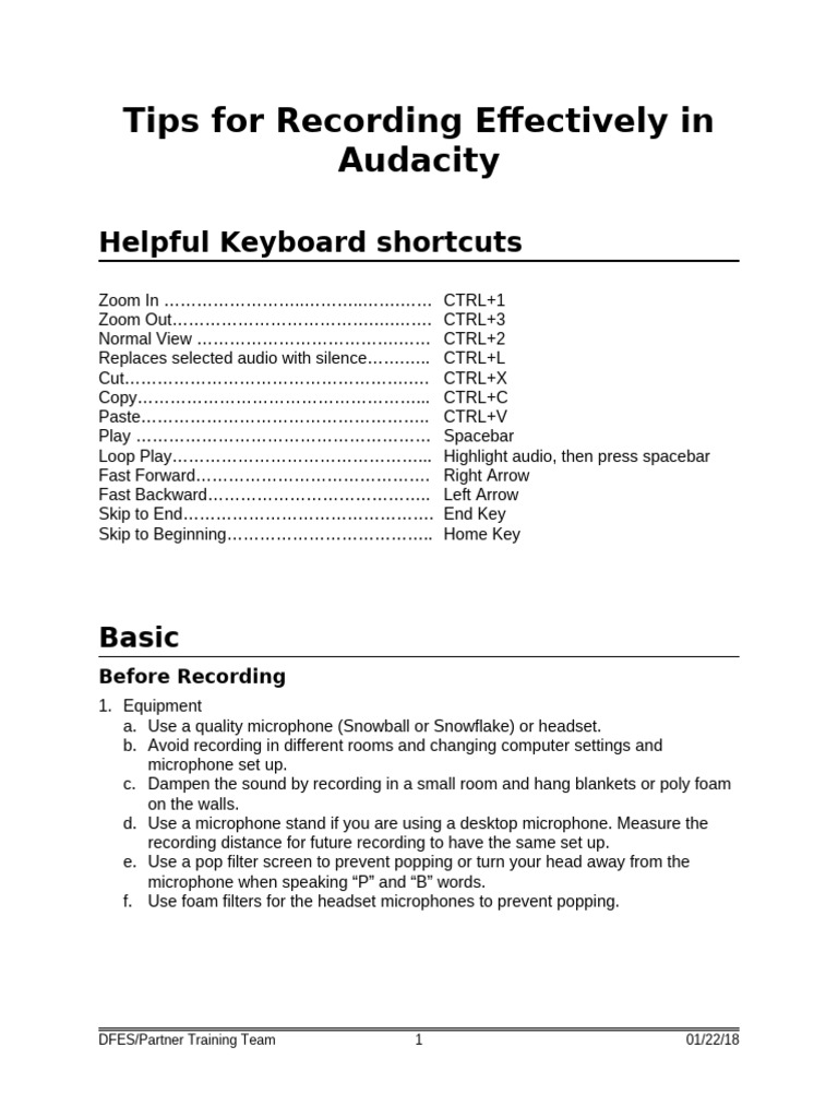 Audacity Recording Tips and Techniques | PDF | Noise | Microphone