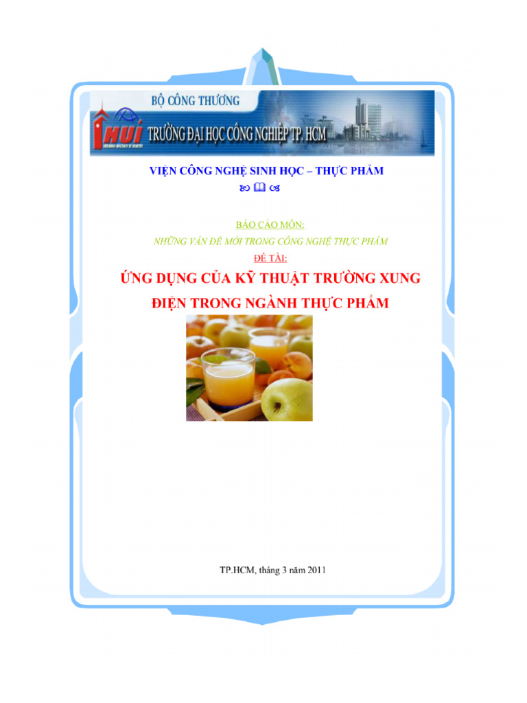 De tai ung dung cua ky thuat truong xung dien trong nganh thuc pham tai