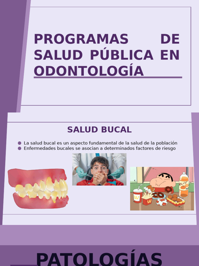 Programas de Salud Publica en Odontologia | PDF | Higiene oral | Boca