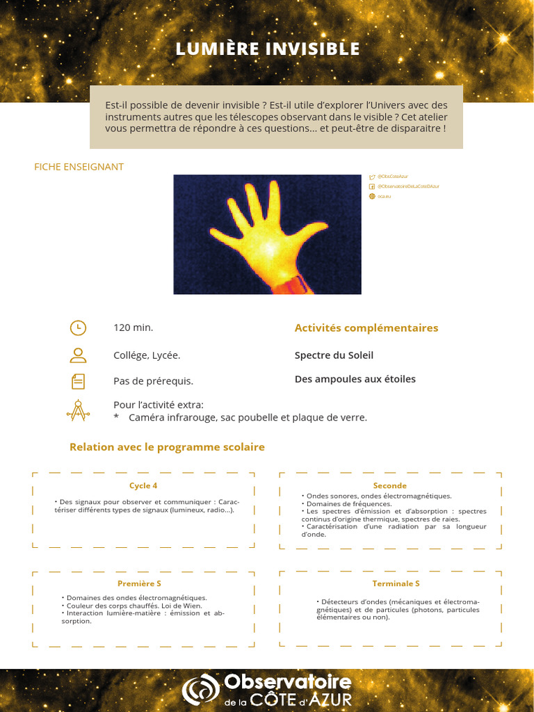Explorer la lumière invisible en astronomie | PDF | Astronomie | Étoiles