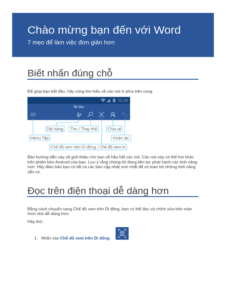 Chào mừng bạn đến với Word | PDF