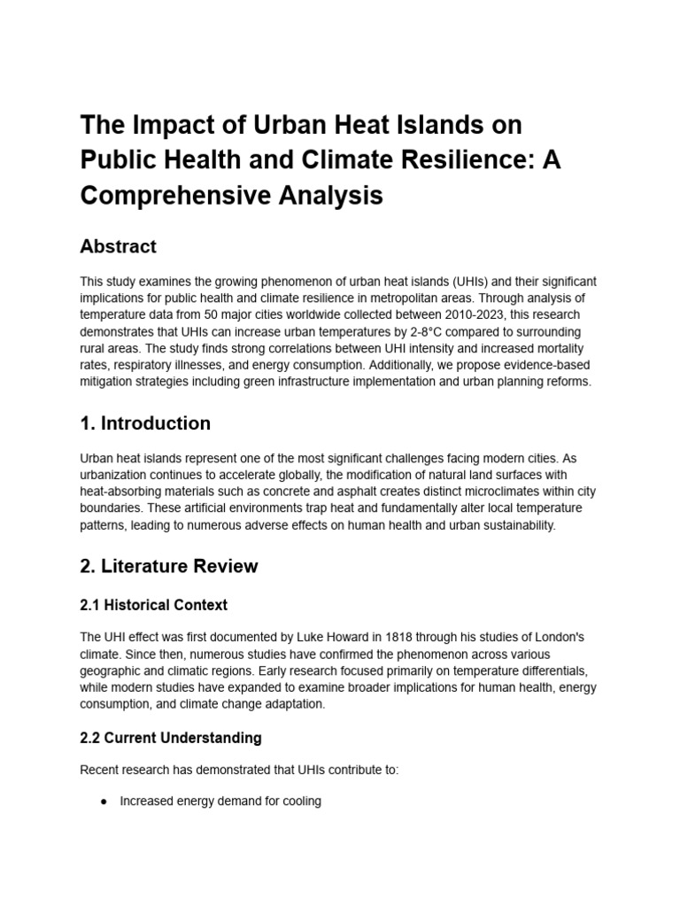 Urban Heat Islands and Public Health Impact | PDF | Climate Change ...