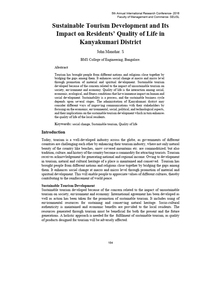 Sustainable Tourism Development 1 Pdf Sustainability Tourism