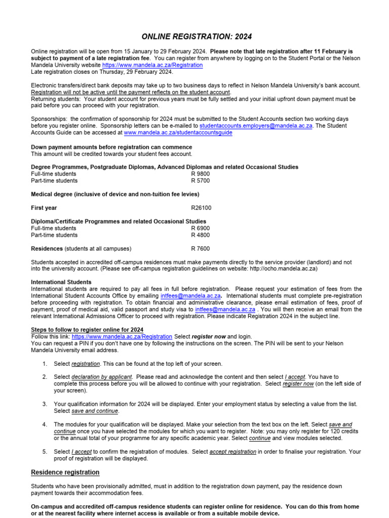 NMU Online Registration Guide 2024 | PDF | Payments | Banks