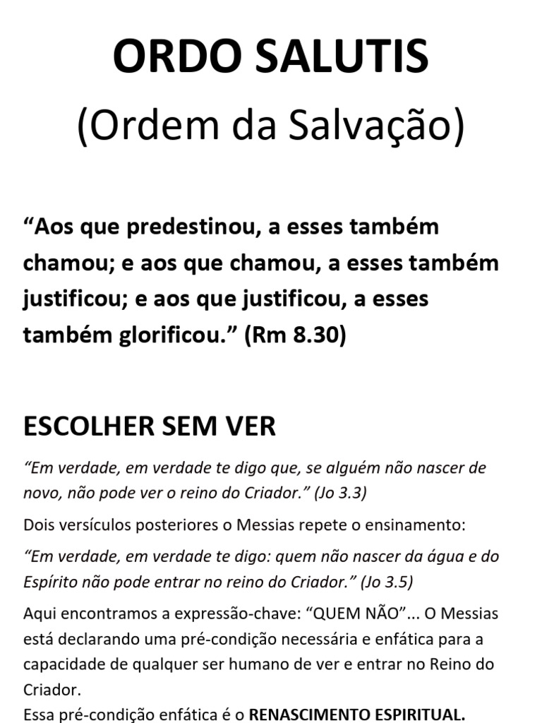ORDO-SALUTIS | PDF | Fé | Deus