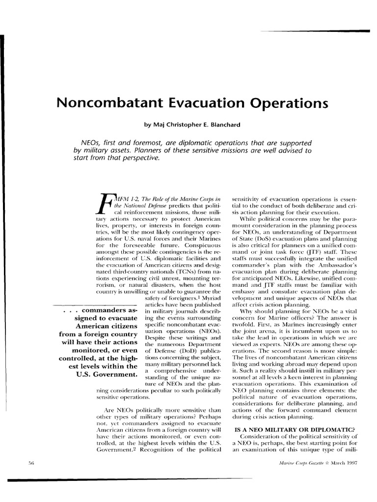 Noncombatant Evacuation Operations | PDF | Philosophy | History