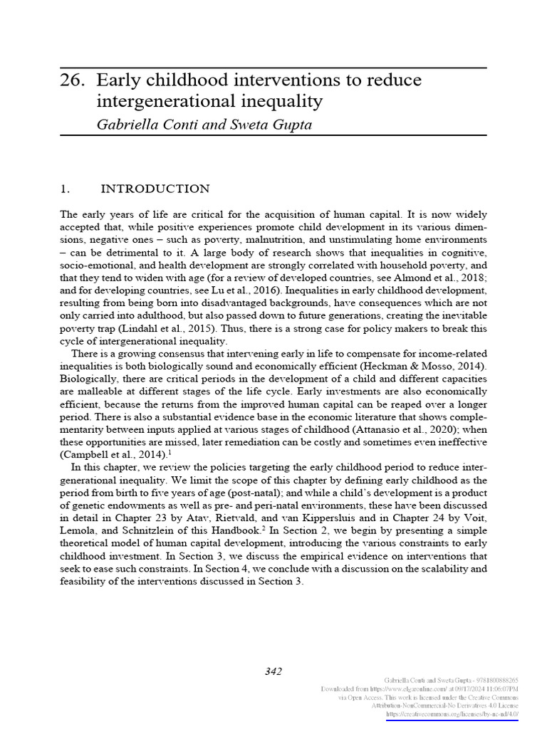 Early Childhood Interventions for Inequality | PDF | Child Care | Early ...