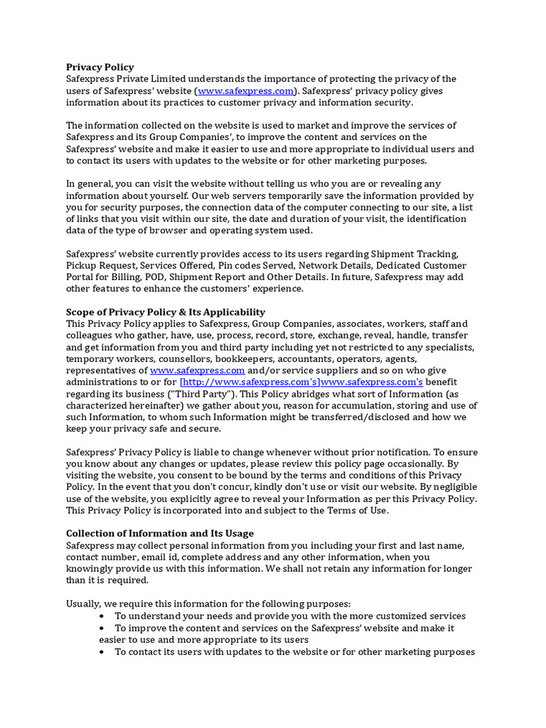 Privacy Policy | PDF | Http Cookie | Websites