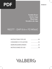 Notice Sèche Linge Valberg FD W566C