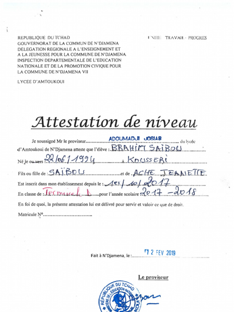 Attestation 1 | PDF