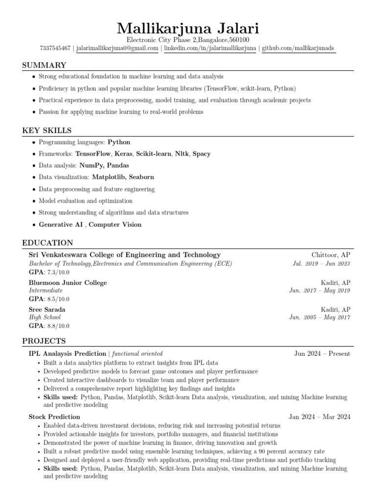Machine Learning Expert Resume | PDF | Machine Learning | Data Analysis