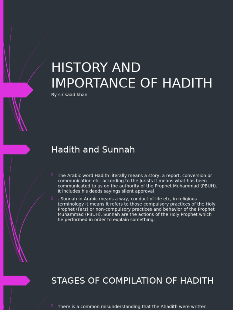Importance of Hadith in Islam | PDF | Hadith | Muhammad