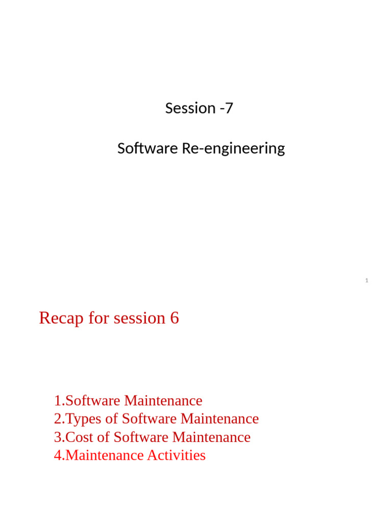 Software Re-engineering Overview Guide | PDF | Modular Programming ...
