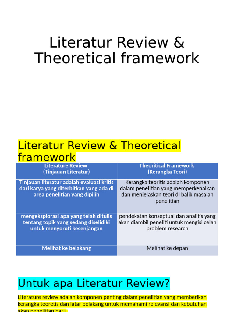 Literatur Review & Theoretical Framework | PDF | Karier & Perkembangan