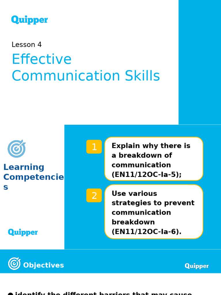Oral Communication Unit 2 Lesson 4 Effective Communication Skills | PDF ...