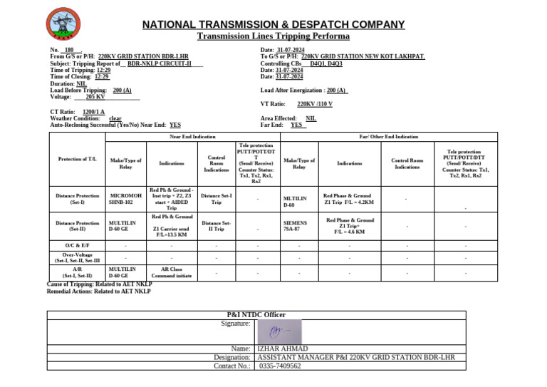 BDR-NKLP-II Line Trippings Dated 31-07-2024 | PDF | Materials Science ...