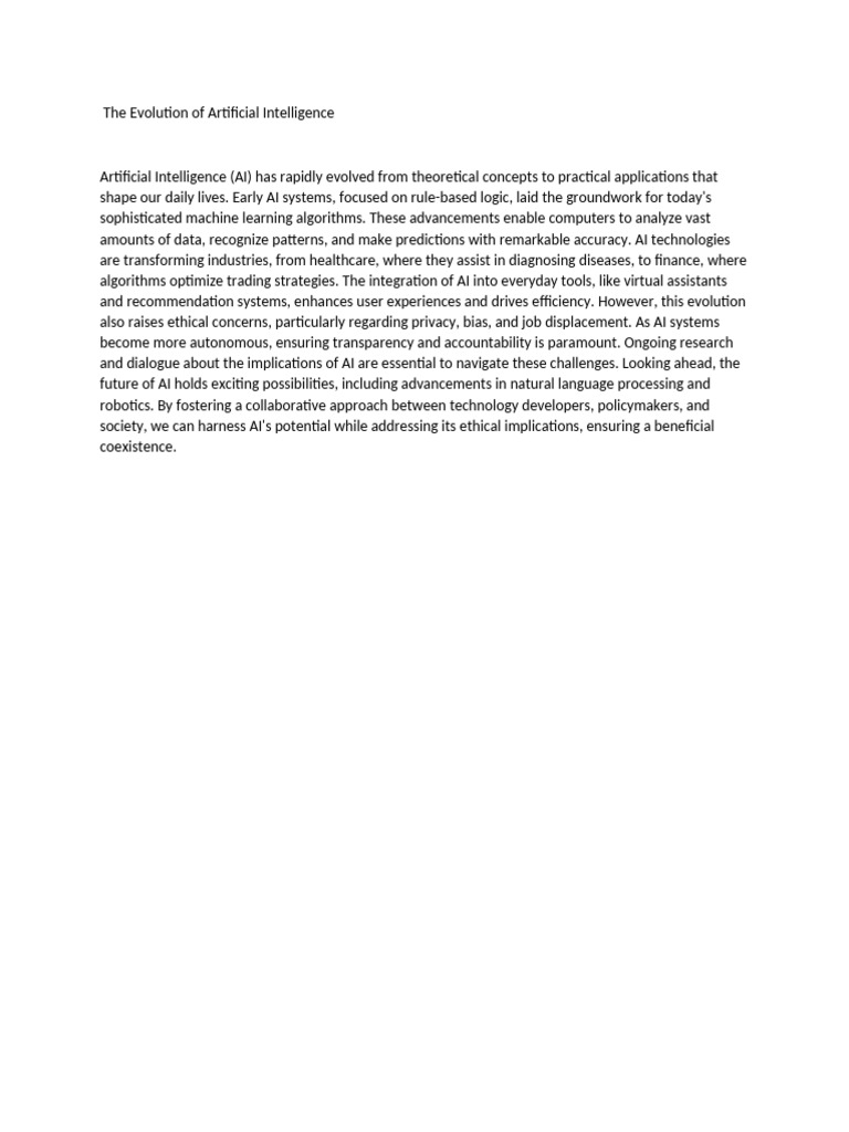 The Evolution of Artificial Intelligence | PDF