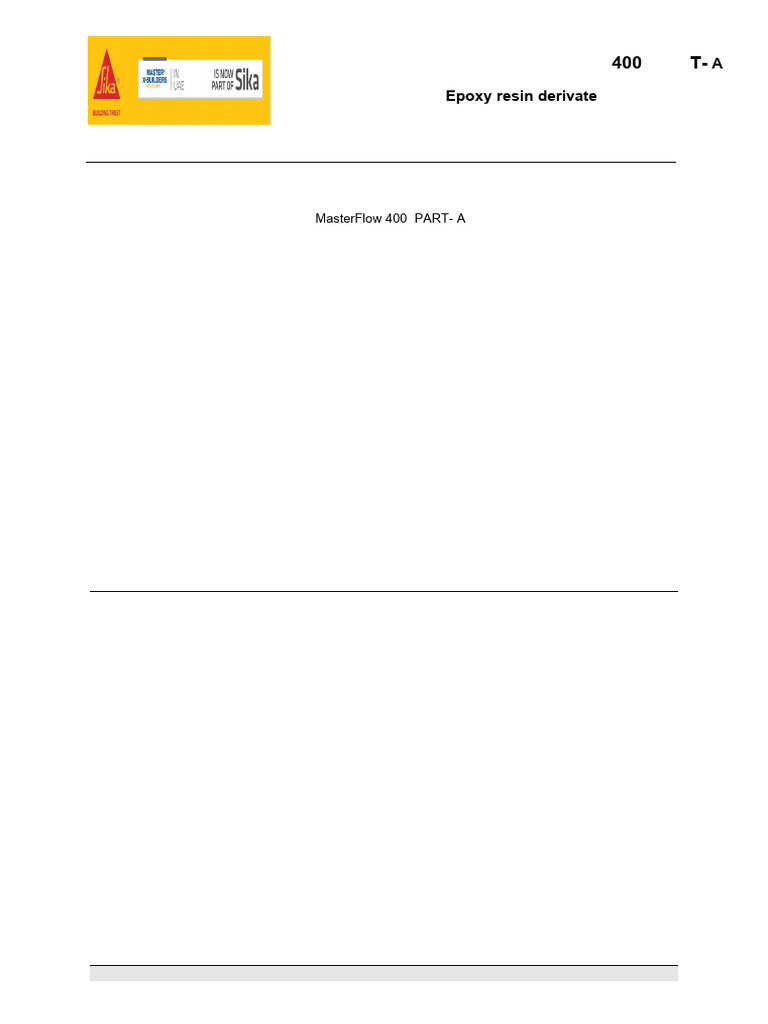 MasterFlow 400 Safety Data Sheet | PDF | Working Conditions | Safety