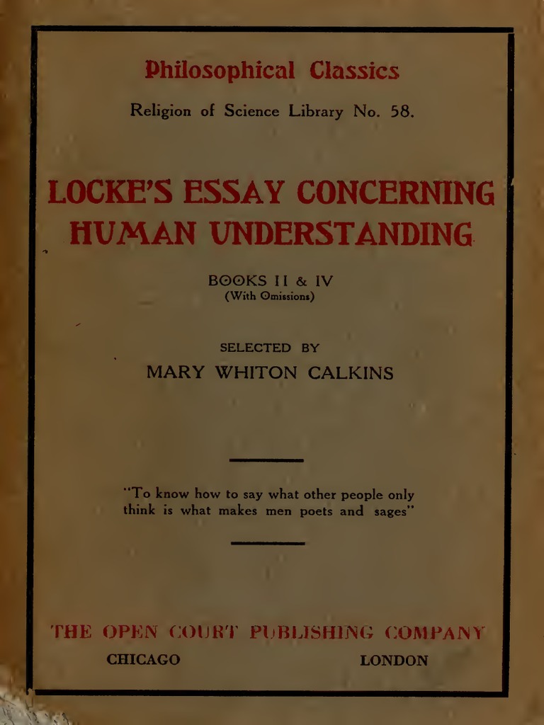 Locke, Essay Concerning Human Understanding | PDF | John Locke | René ...