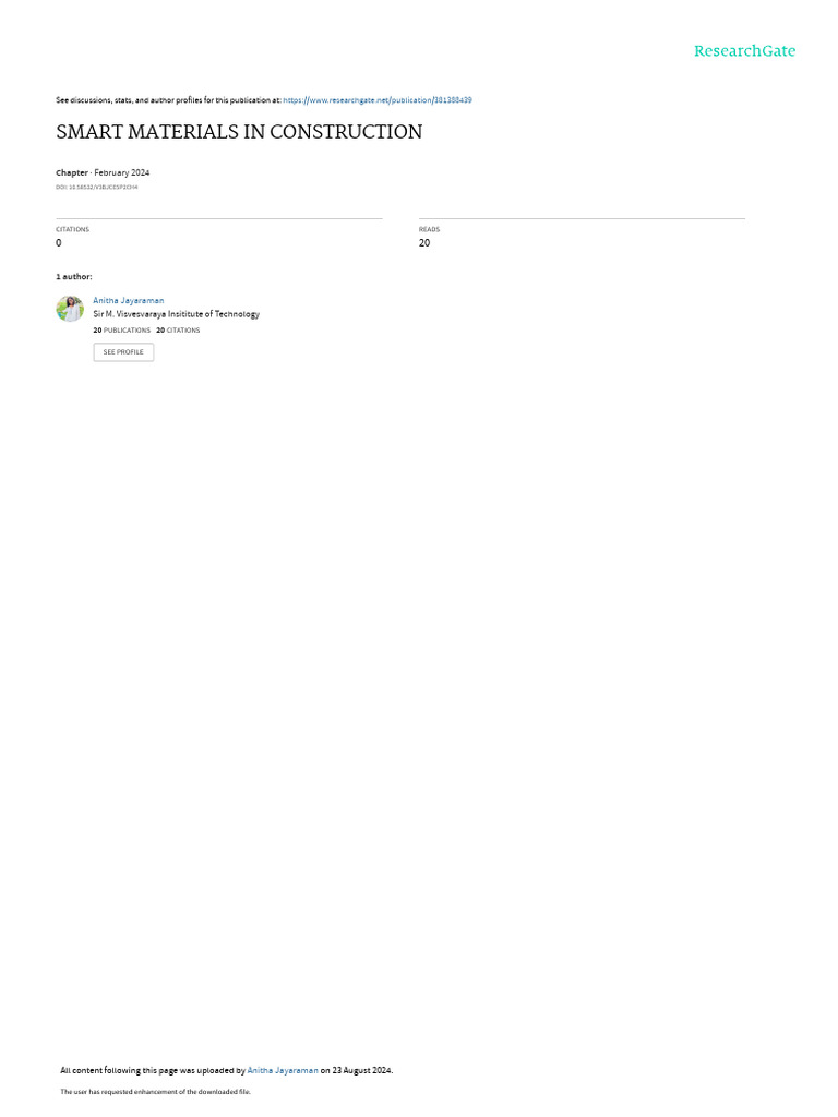 SmartMaterials BookChapter | PDF | Shape Memory Alloy | Concrete