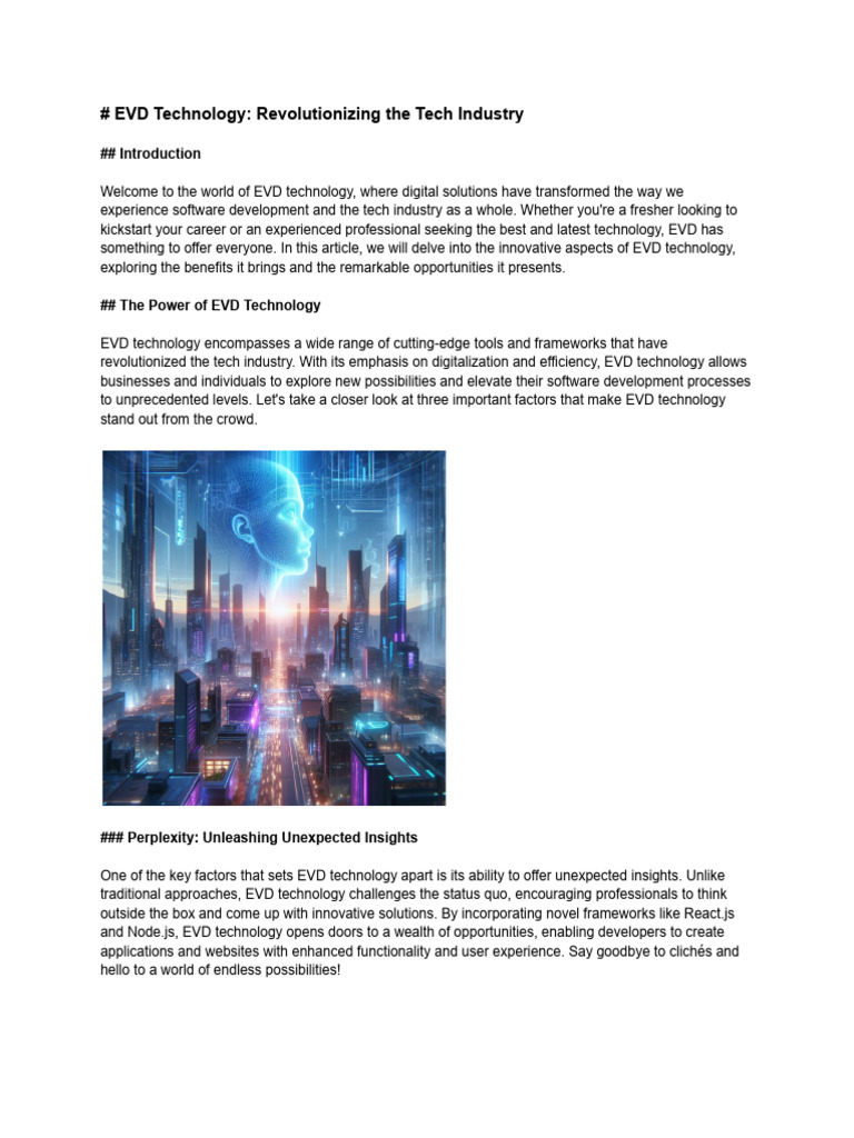 EVD Technology: Transforming Software Development | PDF | Creativity ...