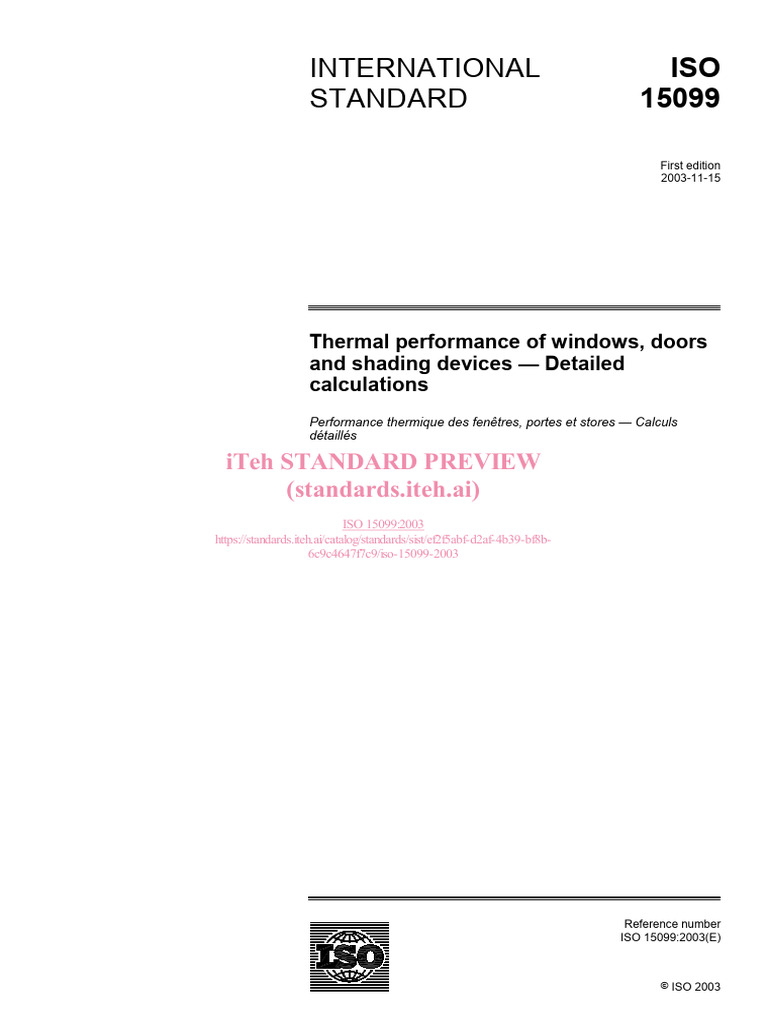 ISO-15099-2003 | PDF | Heat Transfer | Window