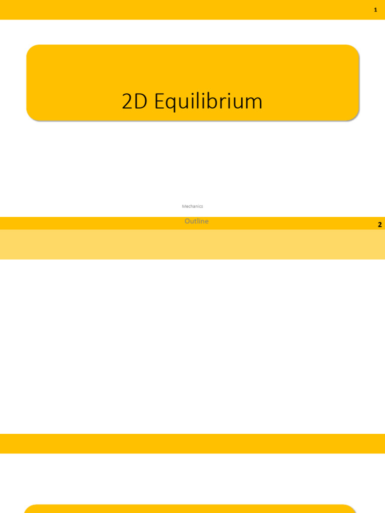 2D Equilibrium and Free Body Diagrams | PDF | Force | Chemical Equilibrium